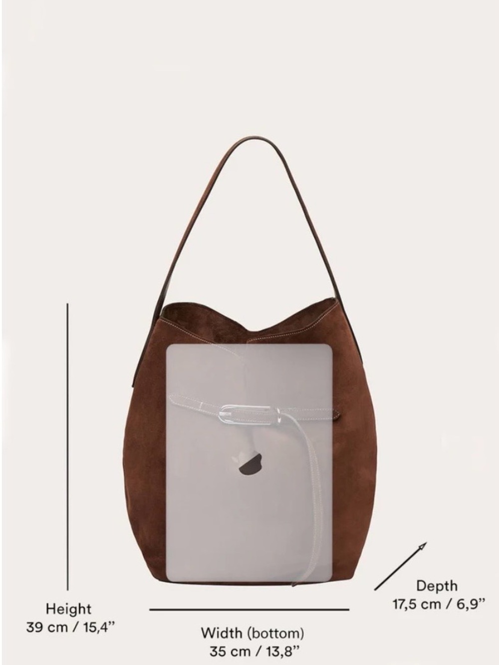 Little Liffner Large Belted Leather Bucket Bag - Dark Brown NWT - Picture 13 of 13